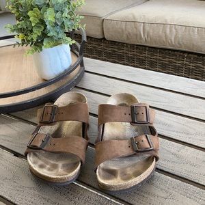 Birkenstock Leather Arizona Slide Sandal Size 41